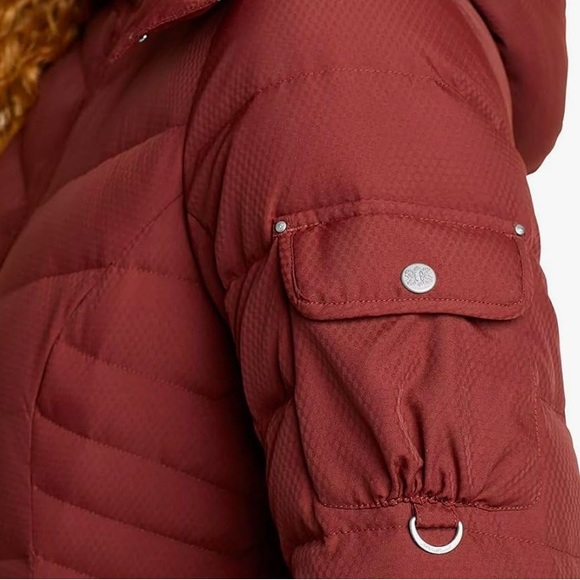 EDDIE BAUER SUN VALLEY DOWN DUFFLE COAT IN DARK SABLE SZ PETITE LARGE - Picture 3 of 16